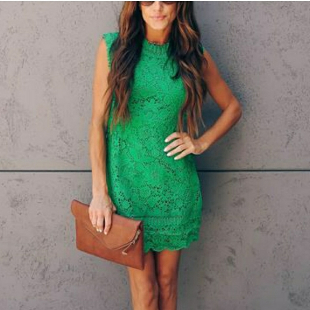 Vici green lace dress